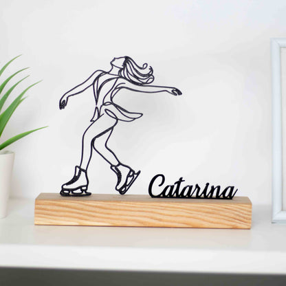 figura elegante de patinagem artística. Presente personalizado ou prémio para patinadoras, fãs de patinagem e amantes de decoração. Personalizável com um nome à escolha, perfeito para uma lembrança única e especial.