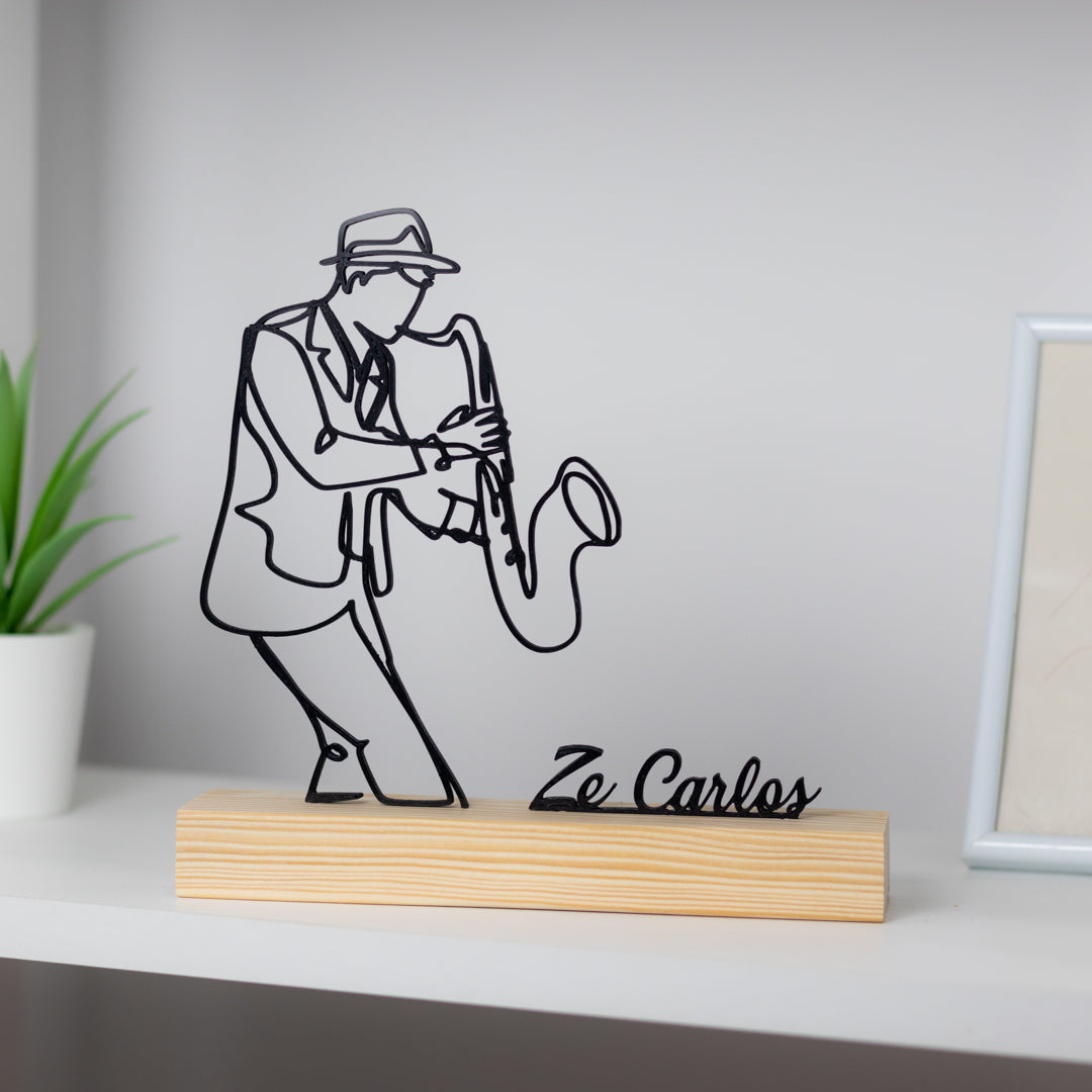 sax saxofone saxofonista escultura idéias prenda personalizada