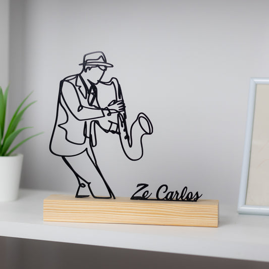 sax saxofone saxofonista escultura idéias prenda personalizada