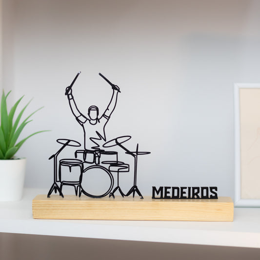 bateria baterista escultura idéias prenda personalizada