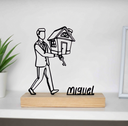 Escultura de consultor imobiliário, troféu exclusivo para consultores, mediadores e diretores comerciais.